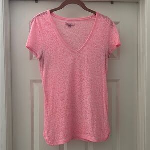 American Eagle Outfitters Light Pink V-Neck Tee
